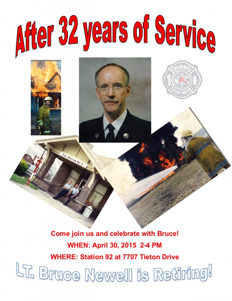 After 32 years of service with Yakima Fire, Lieutenant Bruce Newell of Station 92 is retiring
